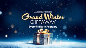 Promotion for Grand Winter Giftaway with image of a surprise present.