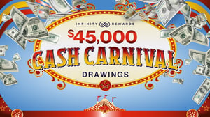 banner ad for $45,000 Cash Carnival Drawings